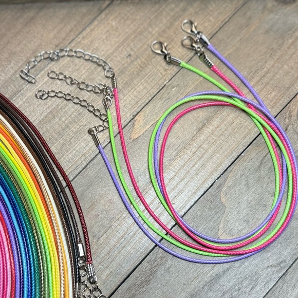 25pc COLORED WAX CORD NECKLACES DIY JEWELRY MAKING CRAFTING SUPPLIES BULK BUNDLE - Picture 6 of 15